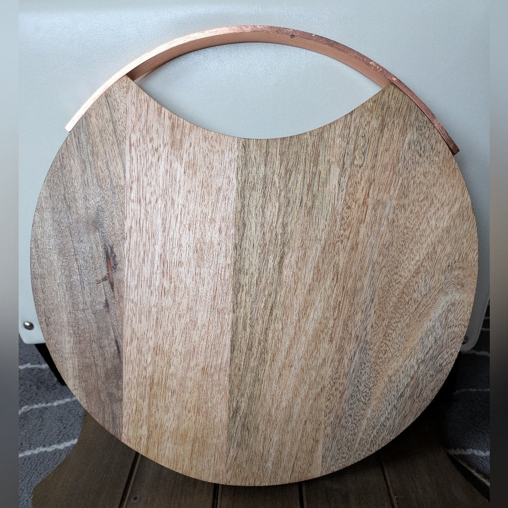 CROFTON Premium Wood Serving Tray Chefs Collection Diameter 14"